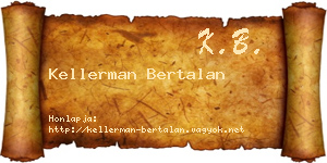 Kellerman Bertalan névjegykártya
